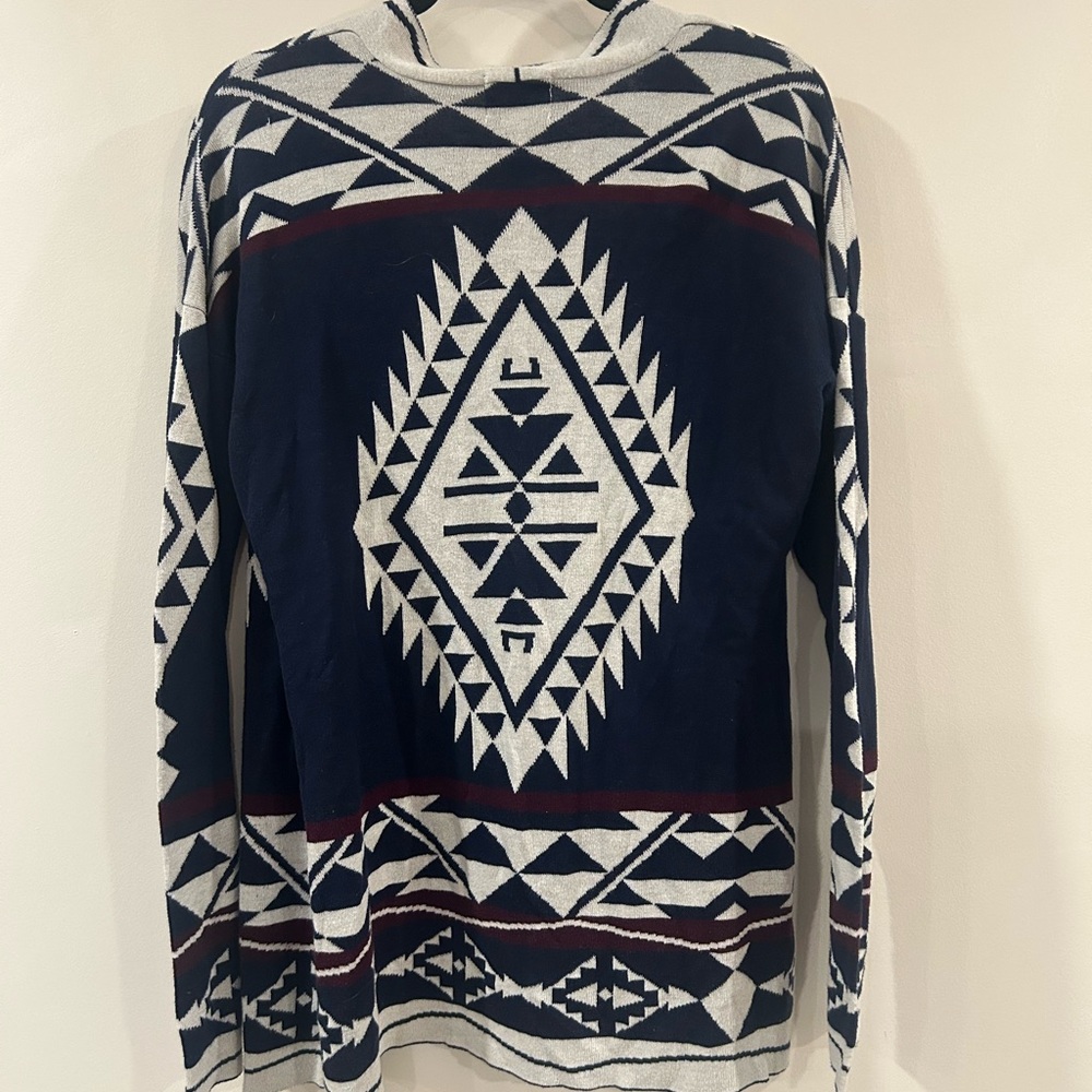 Hippie Rose Navy and White Geometric Cardigan - Picture 6 of 7